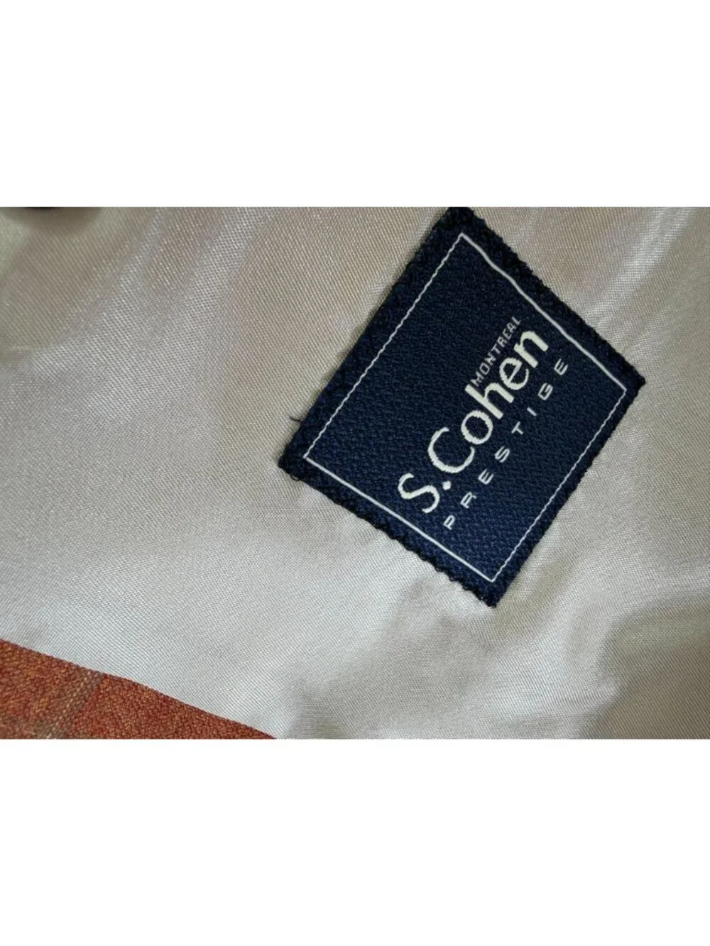 S. Cohen Blazer 42T Tall Orange Windowpane Fratelli Tallia di Delfino Sport Coat